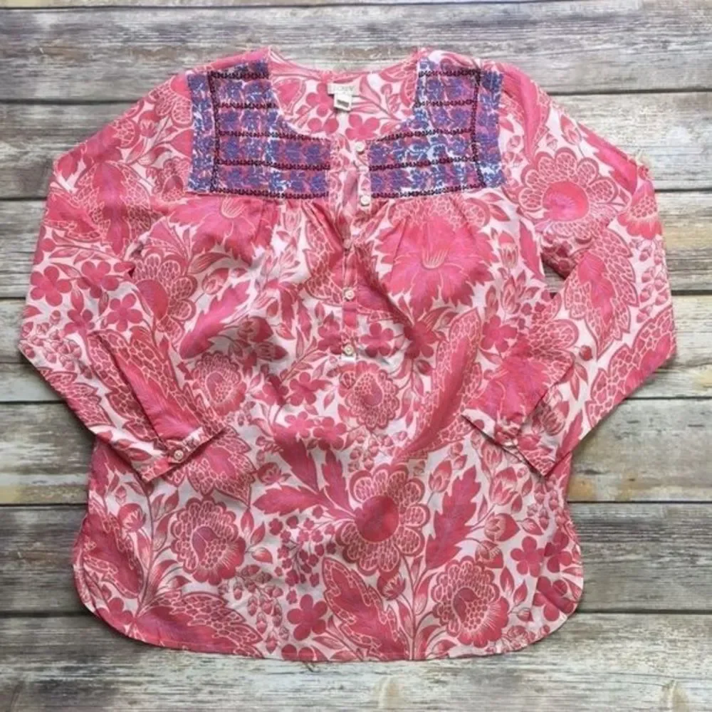 NEW J. Crew Embroidered Blouse